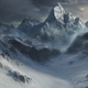 Snowy mountain peaks as seen in the PS5 trailer.